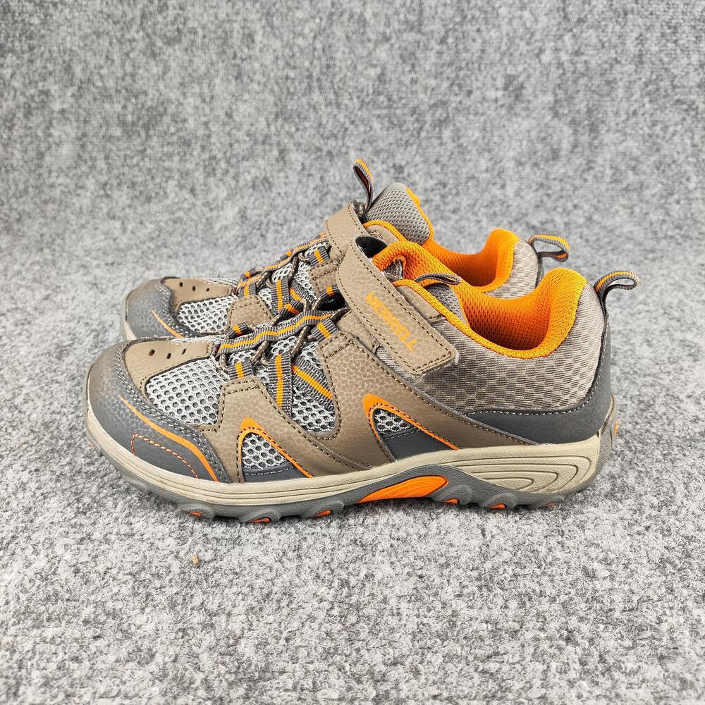 Merrell Shoes Kids Size 4 Brown Gray Orange Trail Hiking Sneakers MY57109